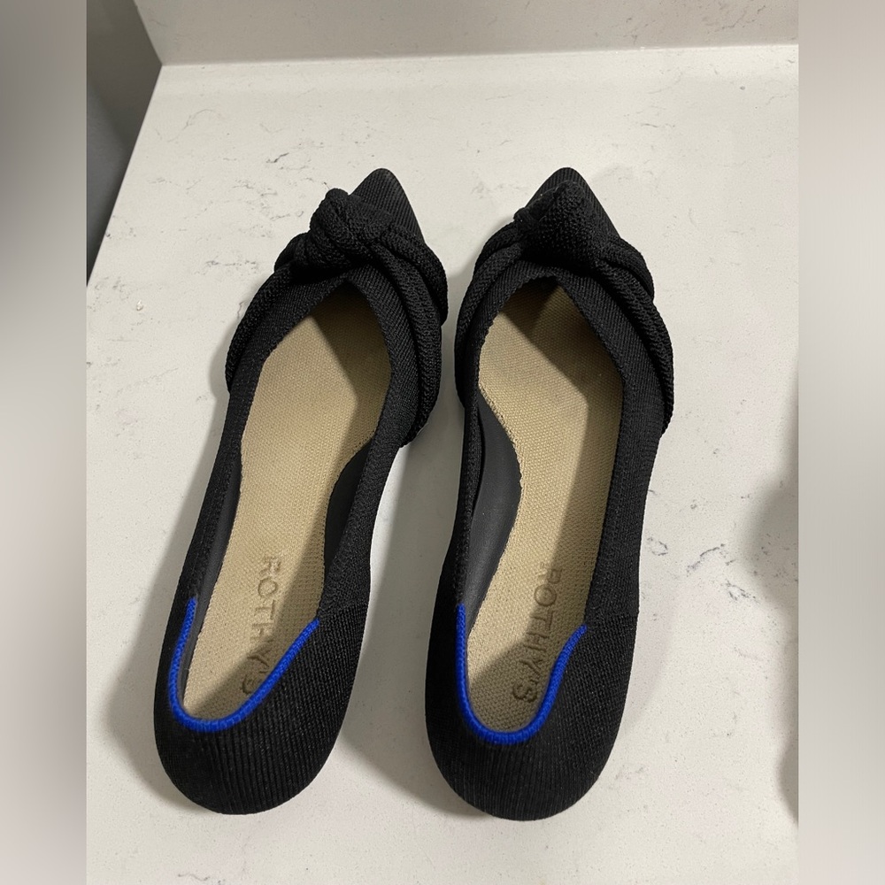 Rothy's Black Flats with Bow